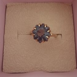 Antique London Blue Star Cut Ring
