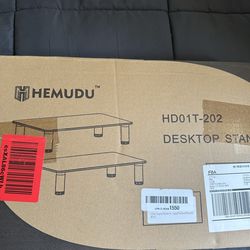 Glass desk top stand new in box