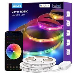 Govee Smart RGBIC LED Strip Lights 49.2ft, Alexa LED Light Strip Work with Google Assistant, Music Sync, DIY Multiple Colors on One Line, WiFi Color C