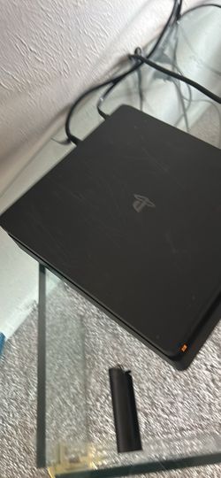 PS4 slim with controller (black console) (red controller)