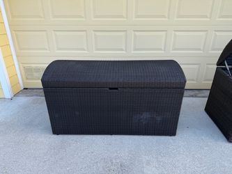 Outdoor Wicker Deck Storage Units—Set of 2