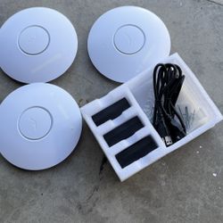 As New Unifi AP Long range AP. Set Of Three With PoE Blocks