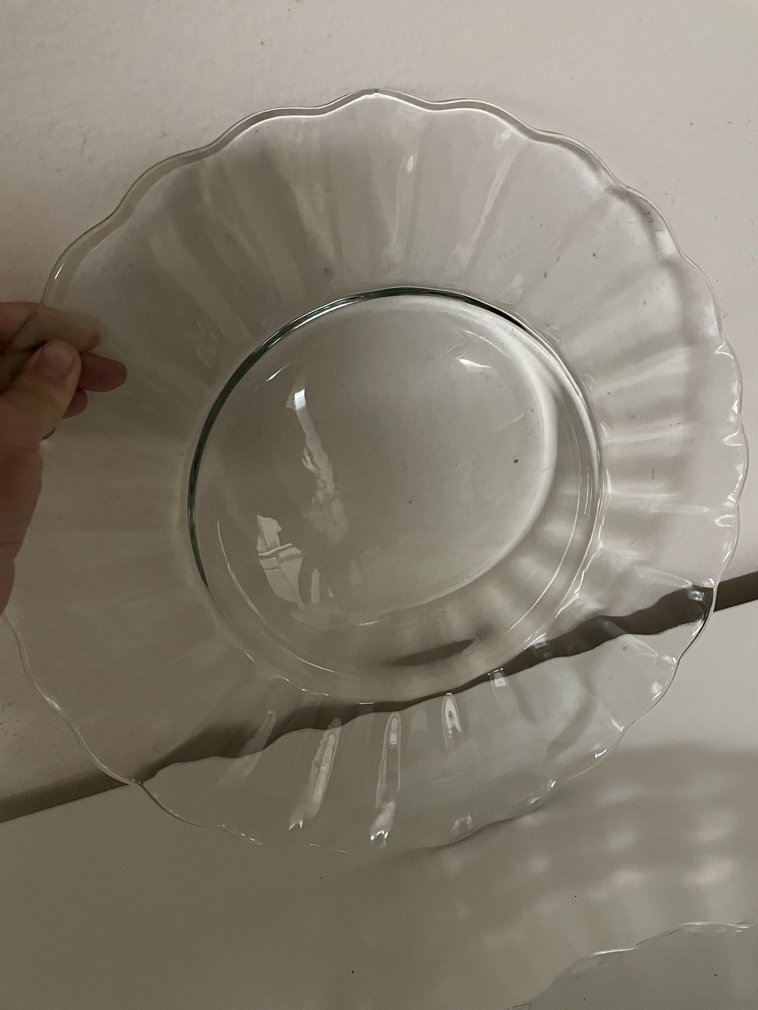 14” INCH DIAMETER GLASS SERVING PLATTERS