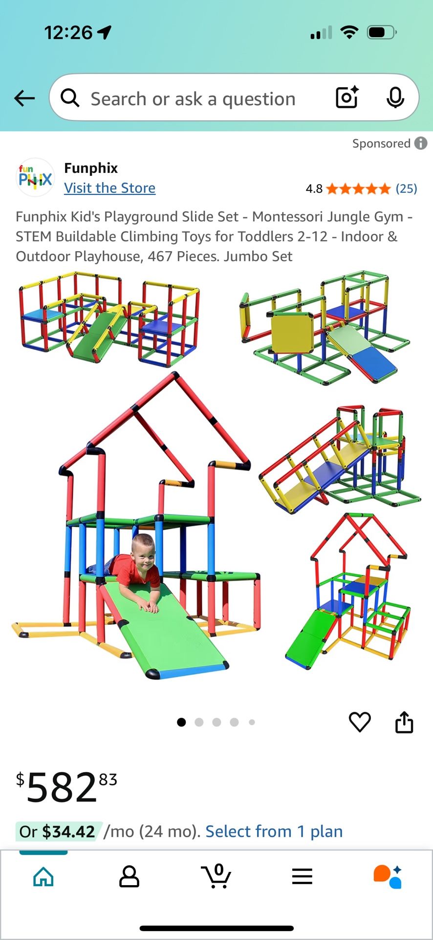 Funphix Deluxe Life-Size Construction Set – Buildable Indoor/Outdoor Play Structures for Kids