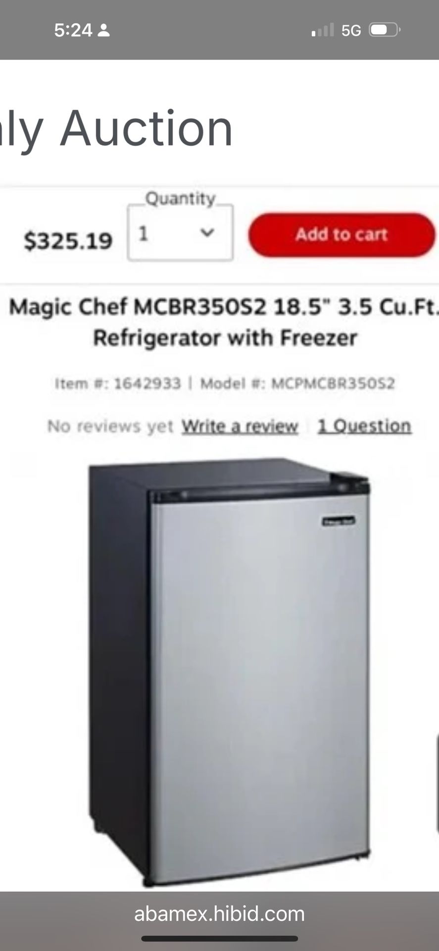 Magic Chef Refrigerator With Freezer