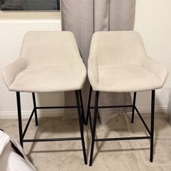 2 Beige Counter Stools 