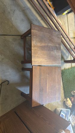 matching pair of mid-century style solid wood end tables