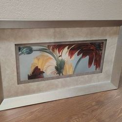 3ft 8in Grey Marbled Mat silver Black Distressed Flower Frame