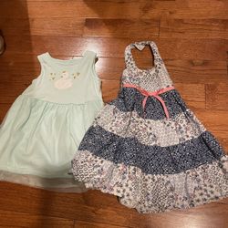 Two toddler girl summer dresses 24 months/carter’s and blueber boulevard