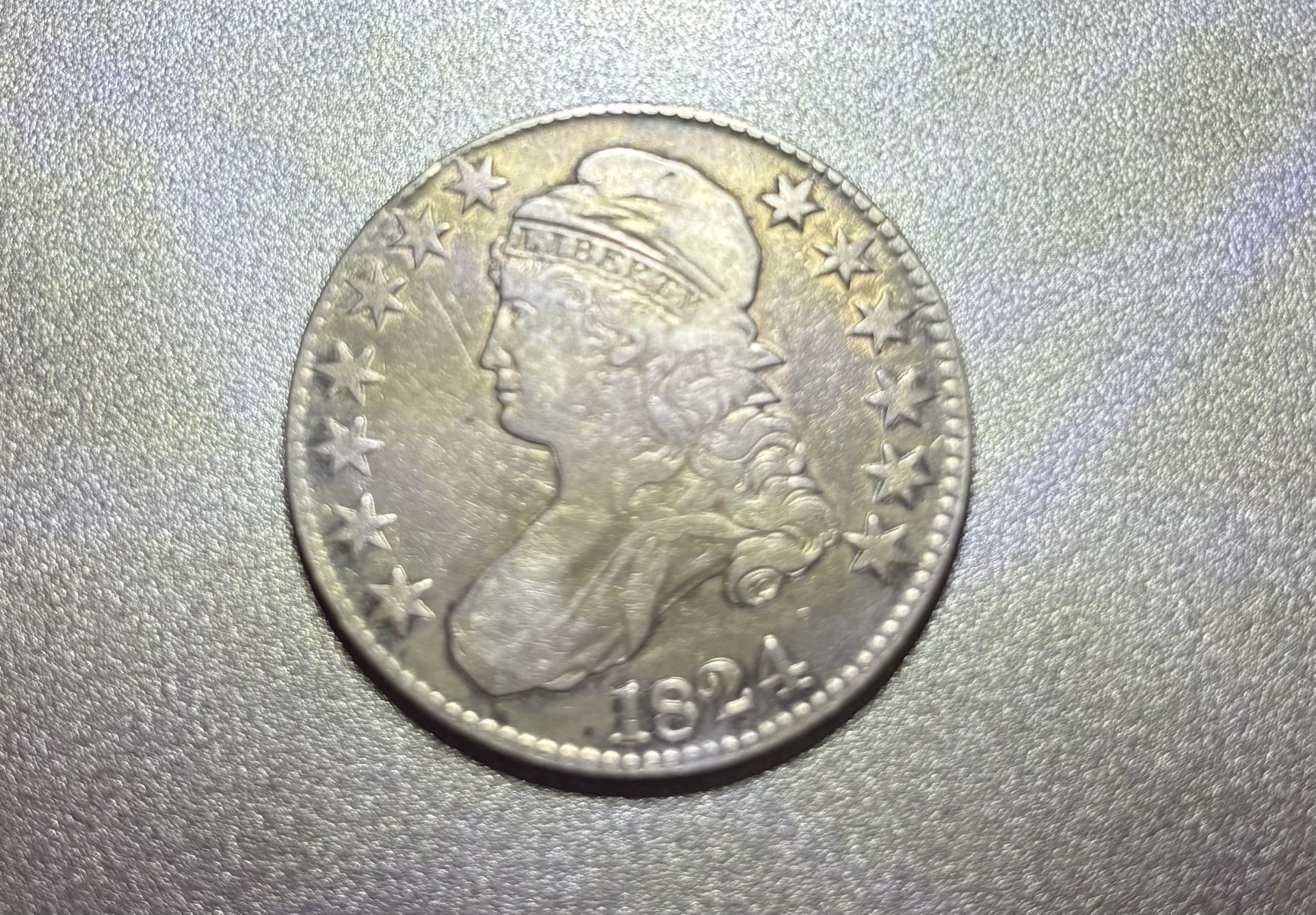 1824 50c Capped Bust Half Dollar Silver
