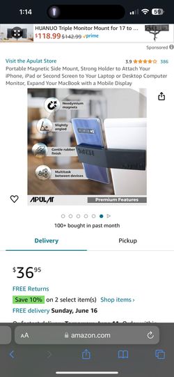 Laptop Monitor Side Mount 