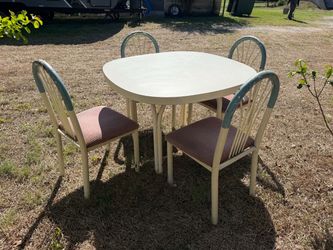 Metal Framed Rounded Table