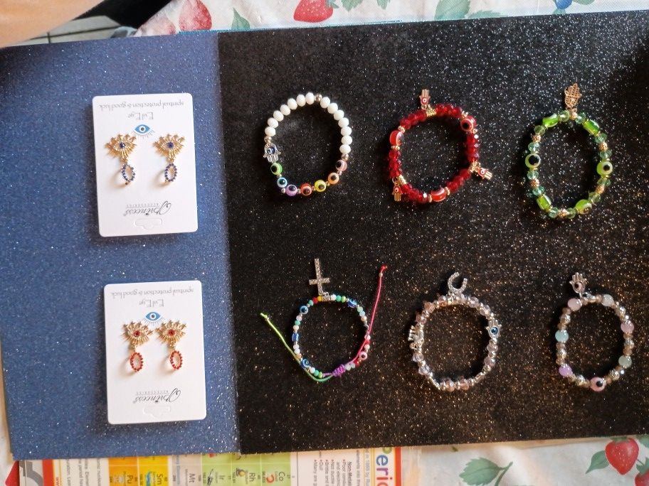 Eye Bracelets And Earrings New $3 ea. 