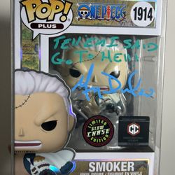 Funko Pop One Piece - Smoker #1914 GITD CHASE Chalice Signed By Greg Dulcie JSA