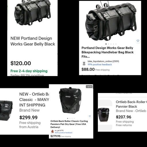 2 Ortlieb Panniers & Portland Design Handlebar Pack