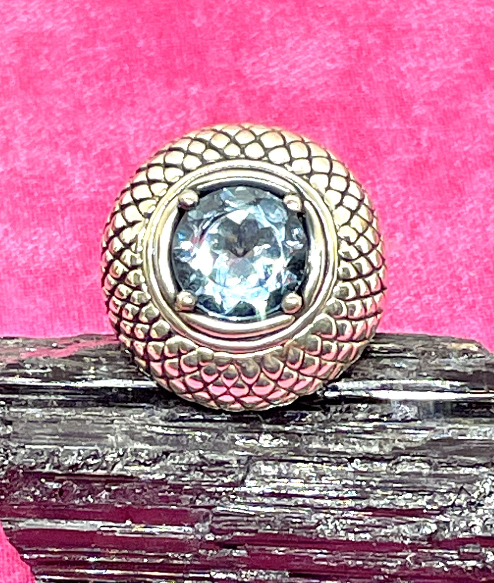 Sterling Topaz Ring Sz 7.25