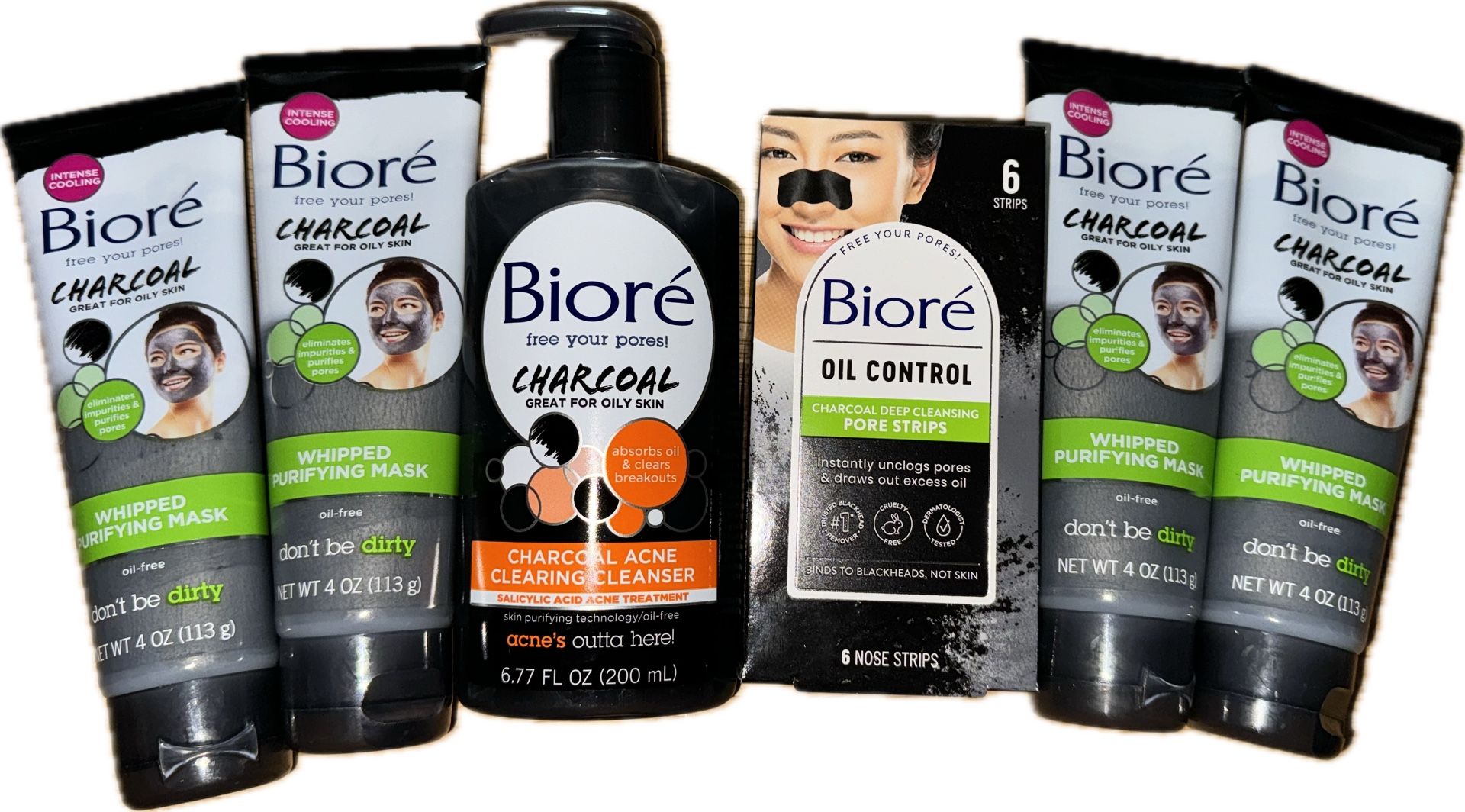Biore Cleanser Mask Pore Strip 6 Items Bundle