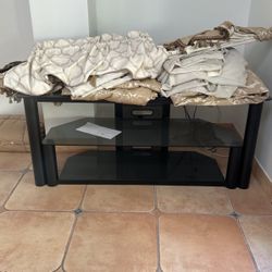 Black Glass TV Stand 