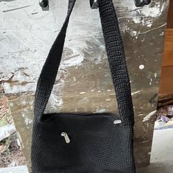 The Sak / Crochet Black Shoulder / Hobo Bag 