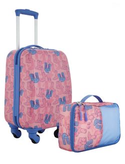 New Wrangler Kids Cowgirl 2 Piece Hard Sided 4 Wheel Carry On Luggage Set