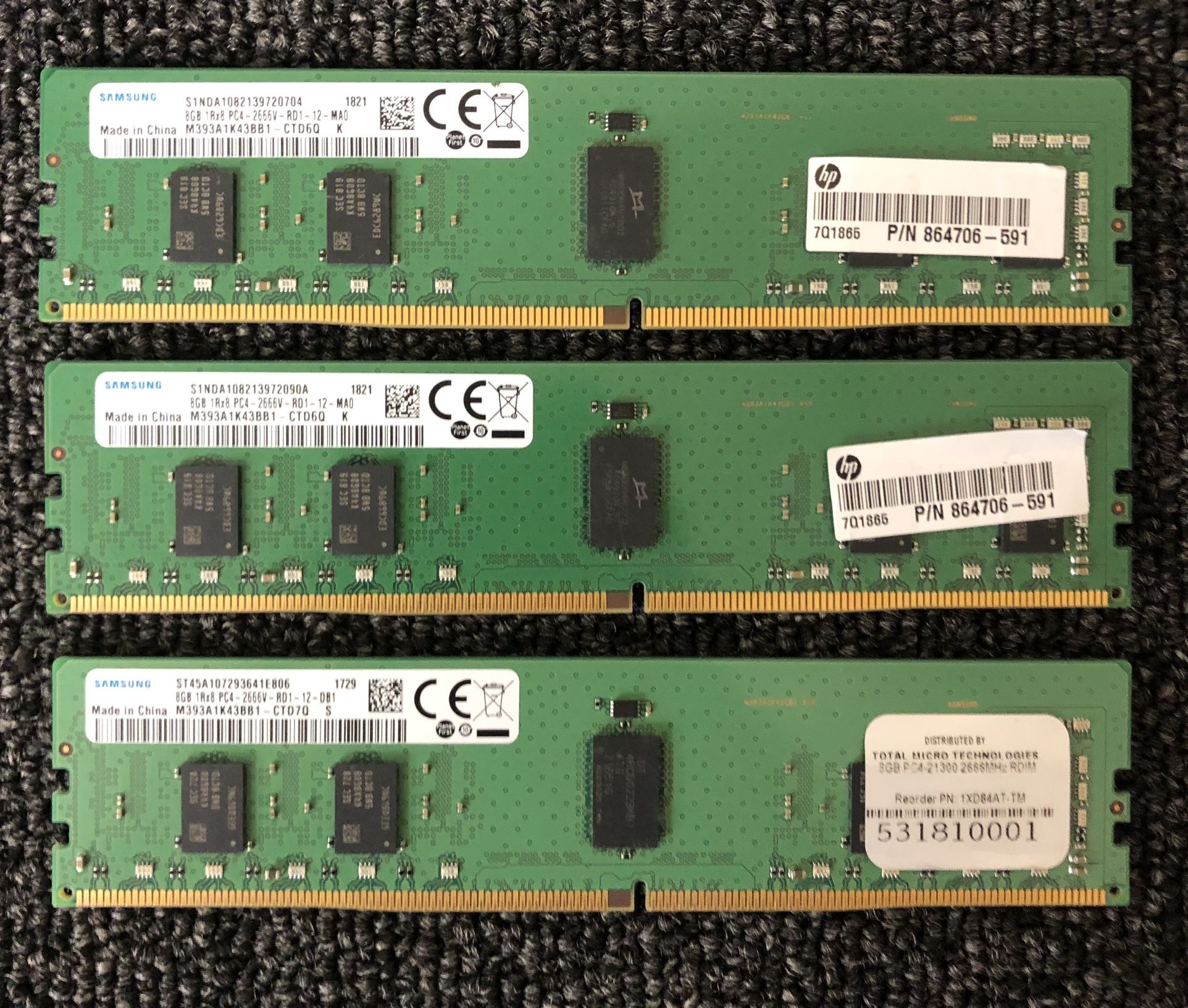 Server RAM 8GB PC4-2666V 24GB Total Starting at $15