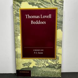 Thomas Lovell Beddoes Poetry Book Cambridge PB 2014 F.L. Lucas Edition
