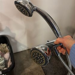 double Showerhead With Removable Handle