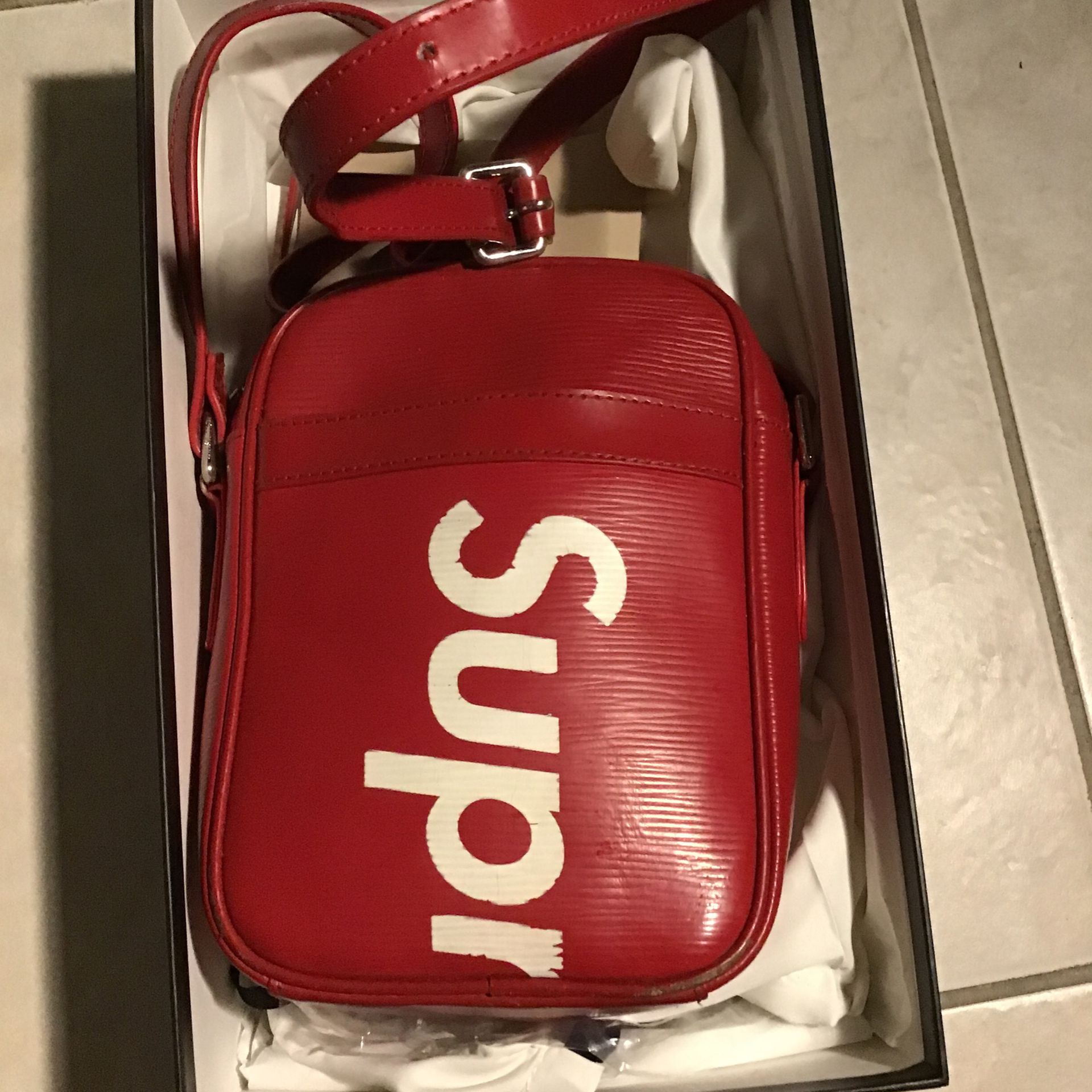 Louis Vuitton X Supreme Brand Red Epi Leather Bag for Sale in Homestead, FL  - OfferUp