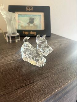 Princess House 24% Lead Crystal Dog Figurine – Vintage Textured Glass – Elegant