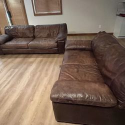 Leather Couches. 