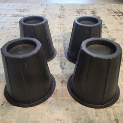 4 Bed & Sofa Raisers Black Classic Plastic