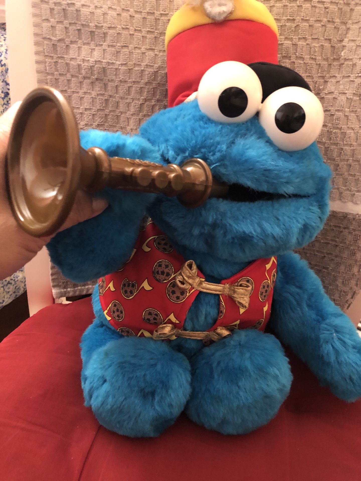 Vintage trumpet Playing Cookie Monster
