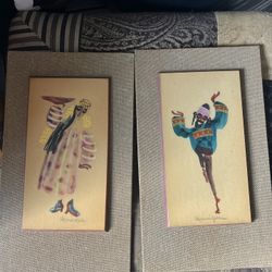 Pola Weizman Handpainted "Israel Types" on Wooden Panel Judaica Series Signed