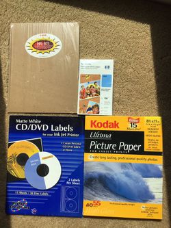 ASSORTMENT OF PRINTER PHOTO PAPER LABELS SHEETS KODAK CANNON HP 8 1/2 X 11 AND 4 x 6