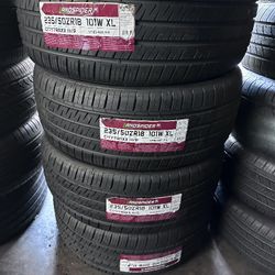 SET OF FOUR NEW TIRES 235/50/18 LANDSPIDER INCLUDING MOUNT AND BALANCED , ASK ME FOR SIZES AND BRAND 