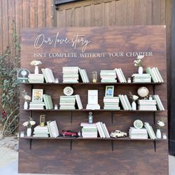 Wedding Seating chart bookshelf 