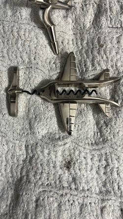 Beautiful Plane Wine Corkscrew And Matching Bottle Stopper ( For Wine Or Liquor Bottles