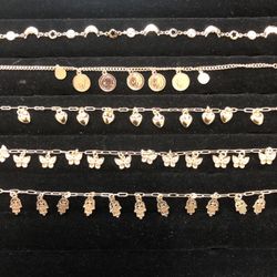 Anklets Gold Filled With Charms 