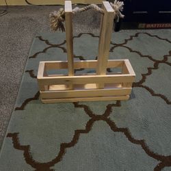 Pine Wine Carrier Or Hanging Plant Shelf Or Ledge 