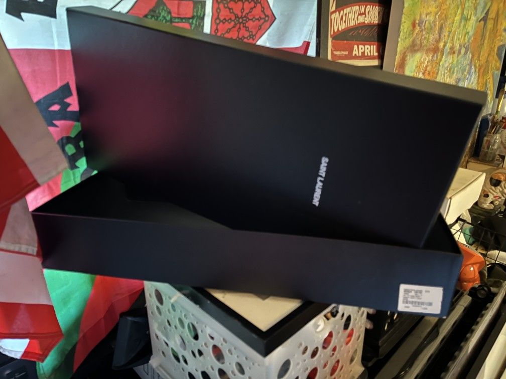 Empty YVES SAINT LAURENT GARMENT CLOTHING SHOE BOOTS ACCESSORIES BOX EXCELLENT CONDITION AND SHAPE