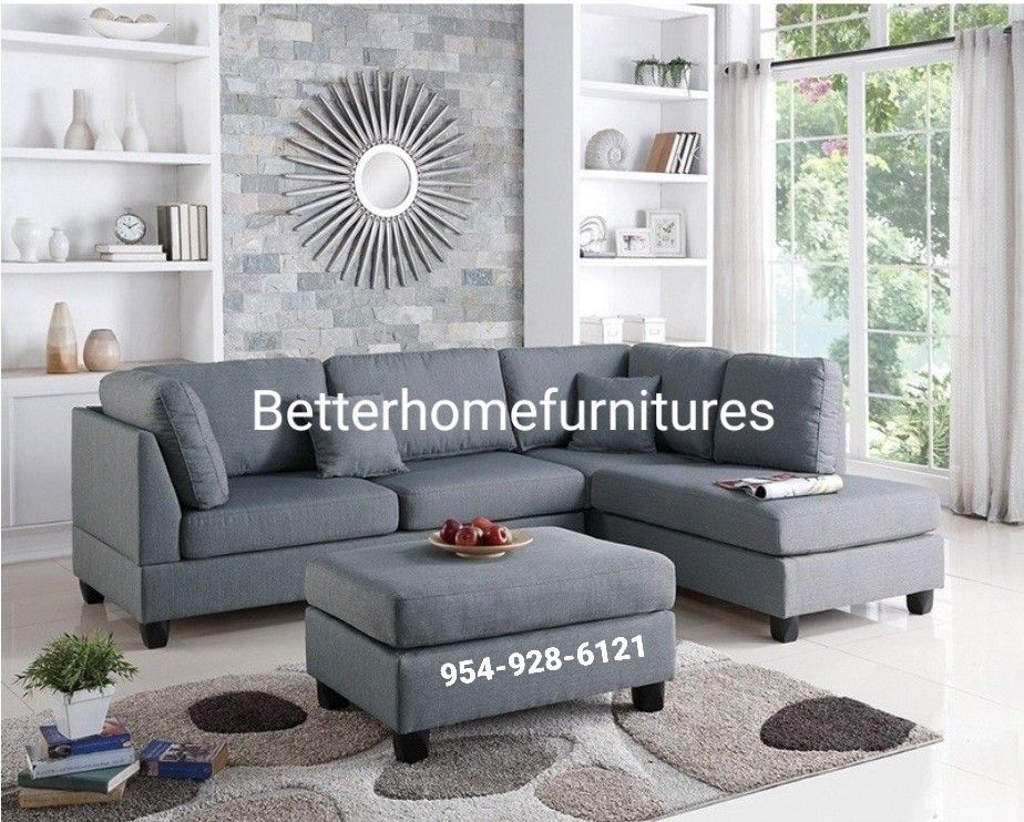 Brand New Sectional/Sectionals With Ottoman In Box Only $40 Down. Finance Available No Credit Needed.