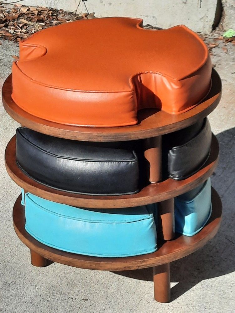 Stackable Footstools vintage Mid Century Modern very desirable set of 3 STACKABLE FOOTSTOOLS ...