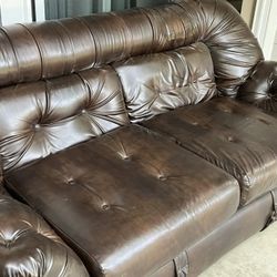 Brown Leather Loveseat!