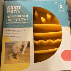Zippy Paws Hamburger Happy Bowl - Slow Feed for Dogs