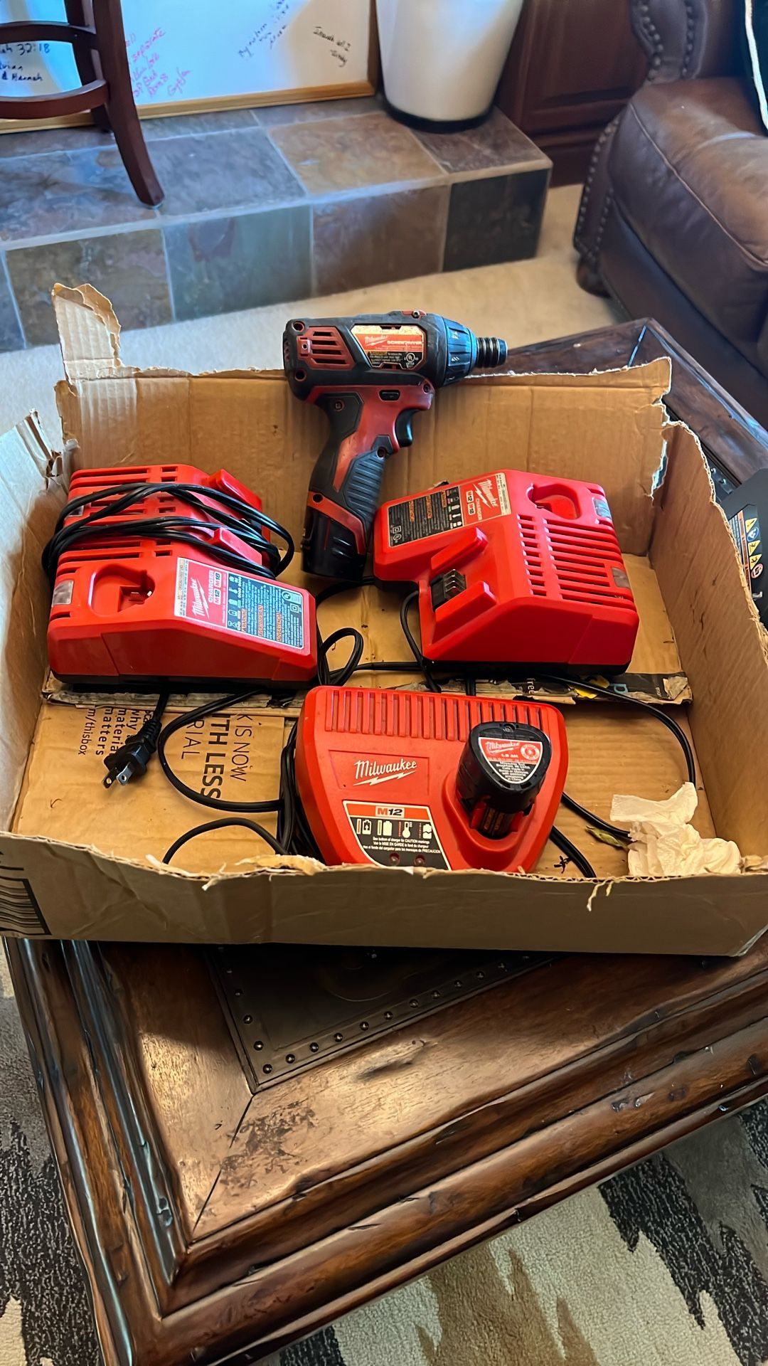 Milwaukee Drill, 3 Chargers, 2 Batteries