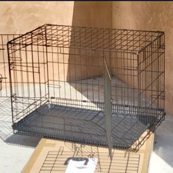 New In Box Med'lrg Dog Crate 2 Doors With Tray Foldable Portable Dog Cat Cage Animal Kennel