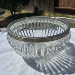 Vintage Large Cut Glass Serving Bowl  