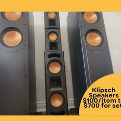 Klipsch Home Theater Speakers — Multiple Pieces Available
