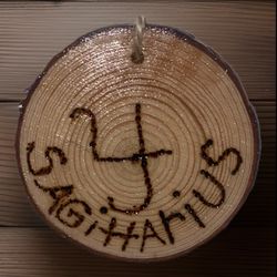 Zodiac Engraved Wooden Ornament Decor Wall Hanging