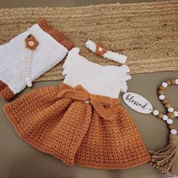 Crochet Dress Set For Girl 